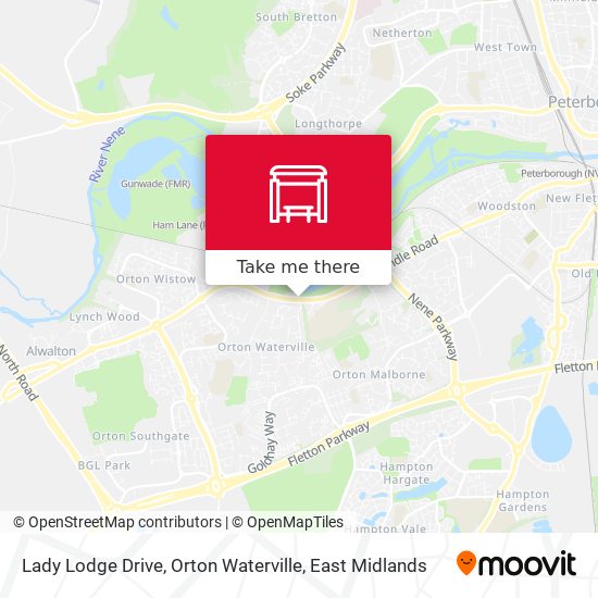Lady Lodge Drive, Orton Waterville map