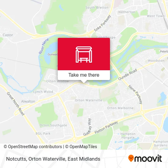 Notcutts, Orton Waterville map