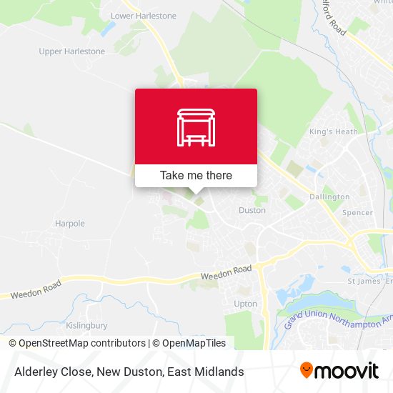 Alderley Close, New Duston map