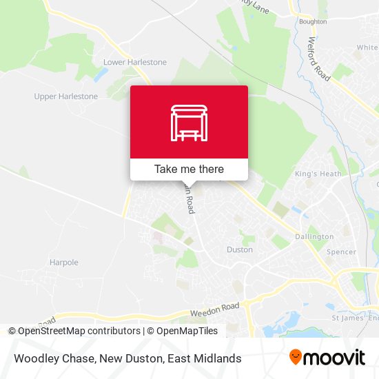 Woodley Chase, New Duston map