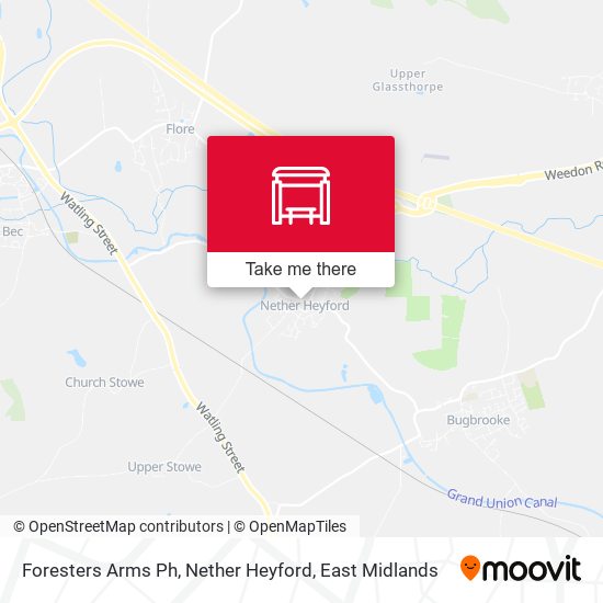Foresters Arms Ph, Nether Heyford map