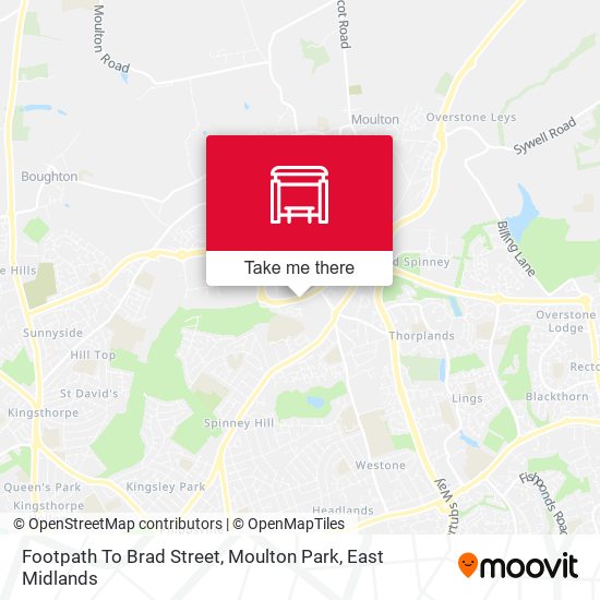 Footpath To Brad Street, Moulton Park map