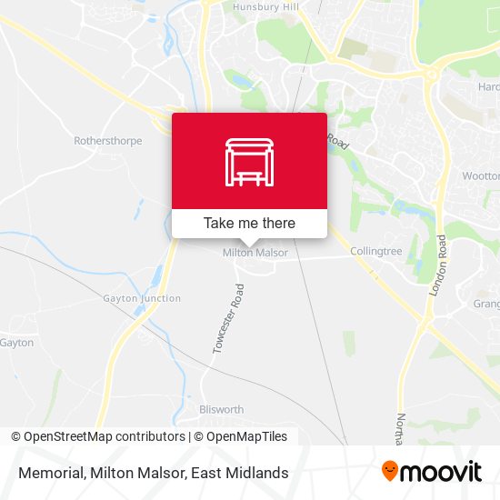 Memorial, Milton Malsor map