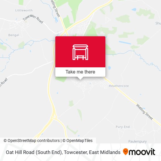 Oat Hill Road (South End), Towcester map