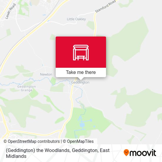(Geddington) the Woodlands, Geddington map
