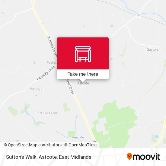 Sutton's Walk, Astcote map