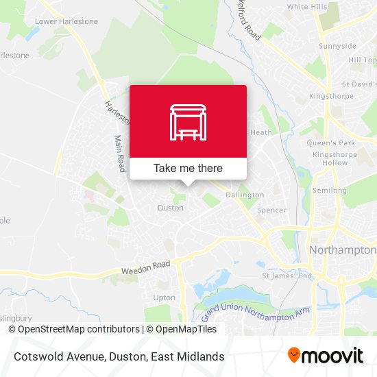 Cotswold Avenue, Duston map