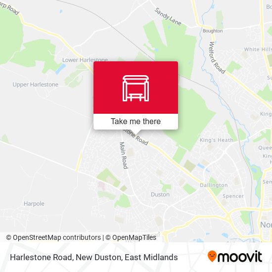 Harlestone Road, New Duston map