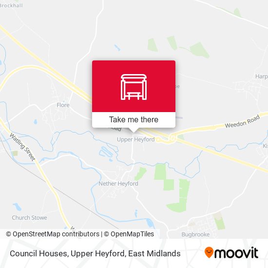 Council Houses, Upper Heyford map