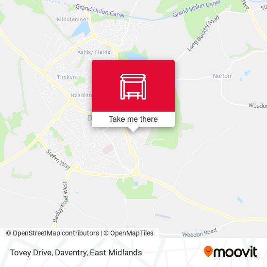 Tovey Drive, Daventry map