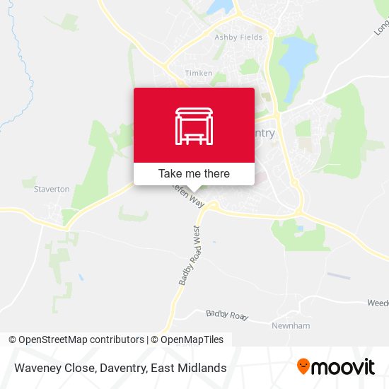 Waveney Close, Daventry map