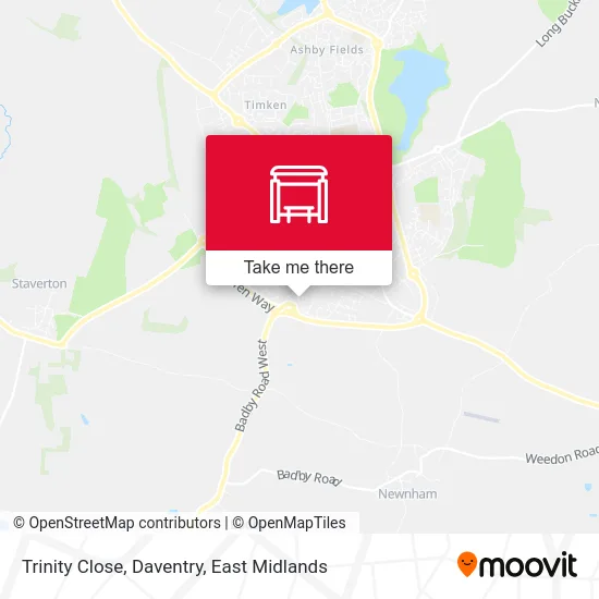 Trinity Close, Daventry map
