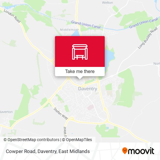 Cowper Road, Daventry map