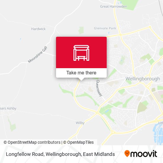 Longfellow Road, Wellingborough map