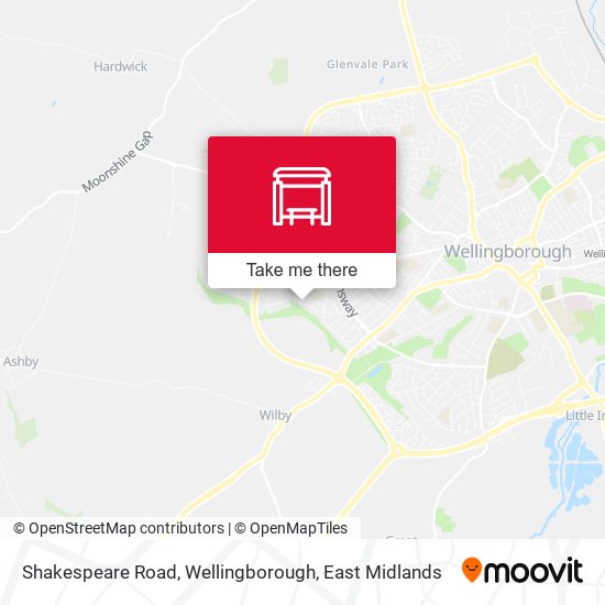 Shakespeare Road, Wellingborough map