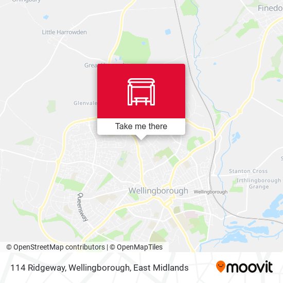 114 Ridgeway, Wellingborough map