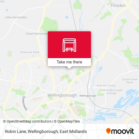 Robin Lane, Wellingborough map