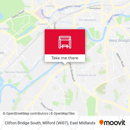 Clifton Bridge South, Wilford (Wi07) map