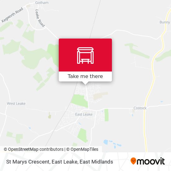 St Marys Crescent, East Leake map