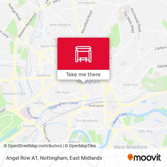 Angel Row A1, Nottingham map