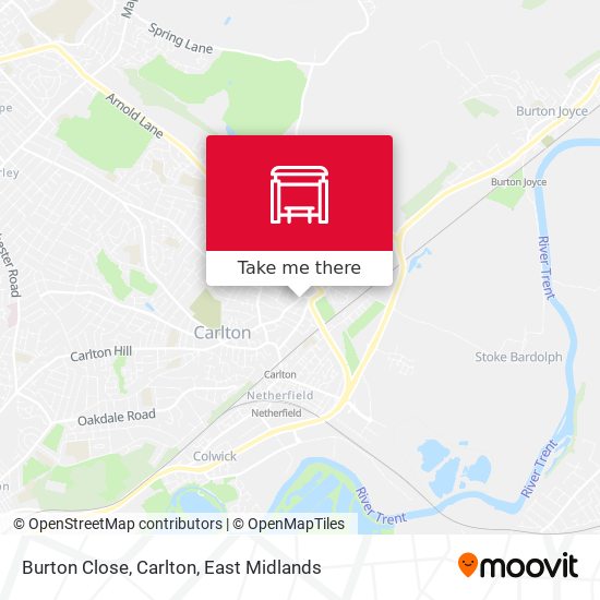 Burton Close, Carlton map