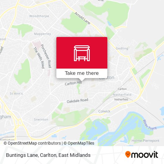 Buntings Lane, Carlton map