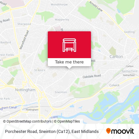 Porchester Road, Sneinton (Ca12) map