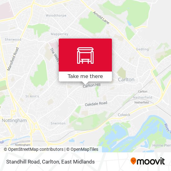 Standhill Road, Carlton map
