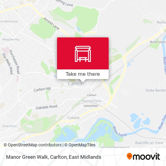 Manor Green Walk, Carlton map