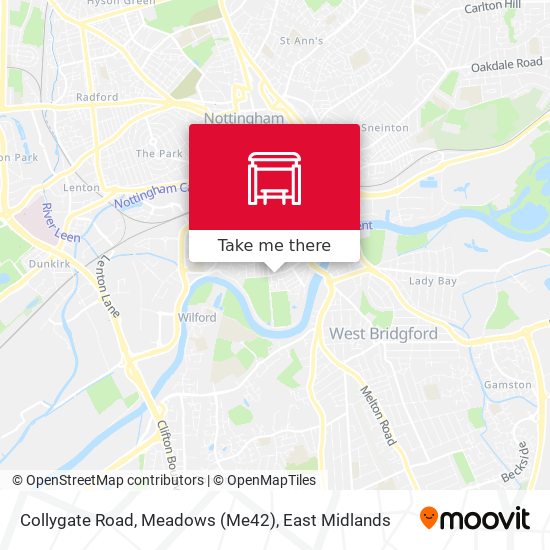 Collygate Road, Meadows (Me42) map