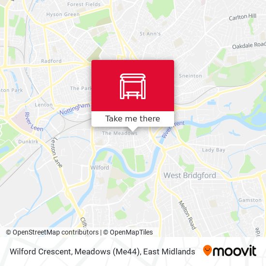 Wilford Crescent, Meadows (Me44) map