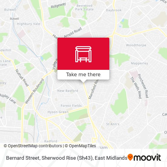 Bernard Street, Sherwood Rise (Sh43) map