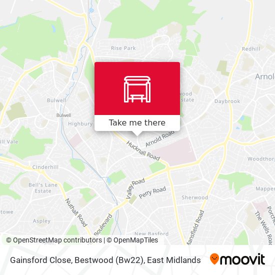 Gainsford Close, Bestwood (Bw22) map