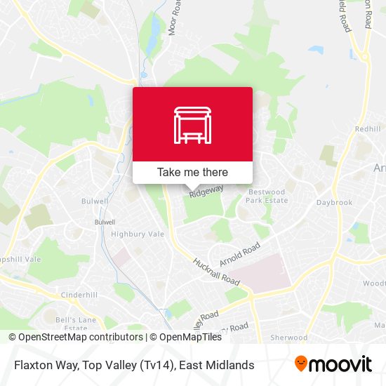 Flaxton Way, Top Valley (Tv14) map