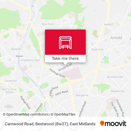 Carnwood Road, Bestwood (Bw27) map