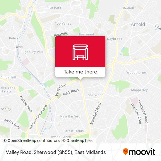 Valley Road, Sherwood (Sh55) map