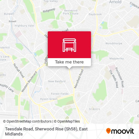 Teesdale Road, Sherwood Rise (Sh58) map