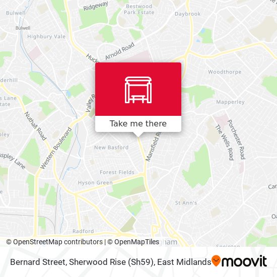 Bernard Street, Sherwood Rise (Sh59) map