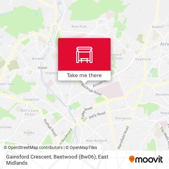 Gainsford Crescent, Bestwood (Bw06) map
