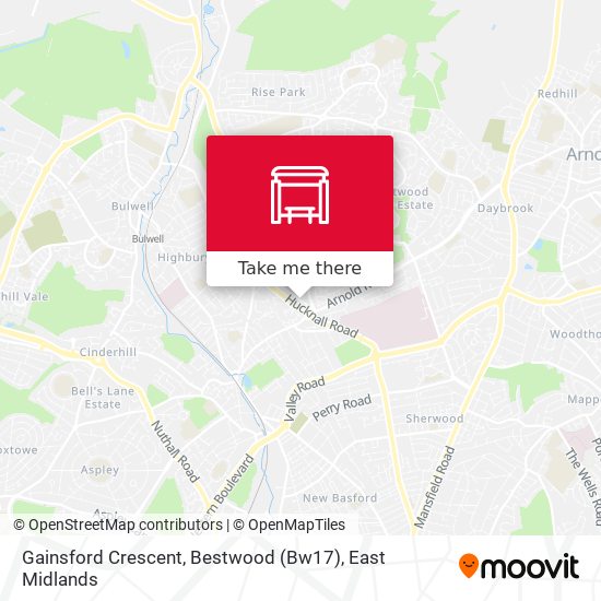 Gainsford Crescent, Bestwood (Bw17) map