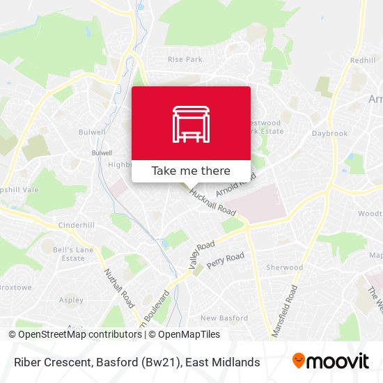 Riber Crescent, Basford (Bw21) map