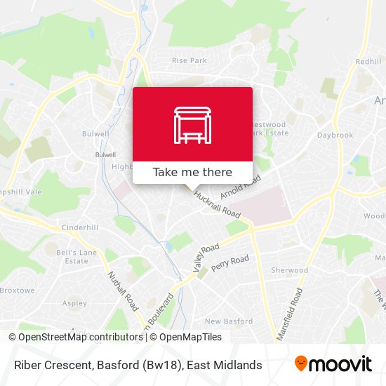 Riber Crescent, Basford (Bw18) map