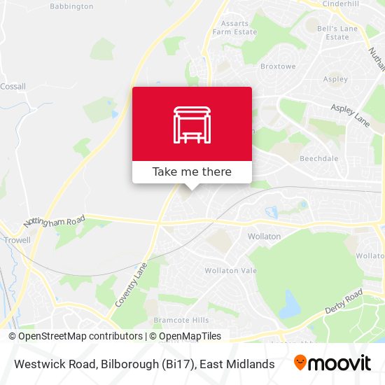 Westwick Road, Bilborough (Bi17) map