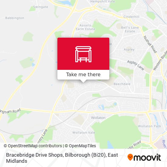 Bracebridge Drive Shops, Bilborough (Bi20) map