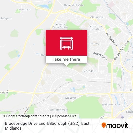Bracebridge Drive End, Bilborough (Bi22) map