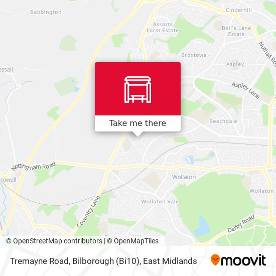 Tremayne Road, Bilborough (Bi10) map