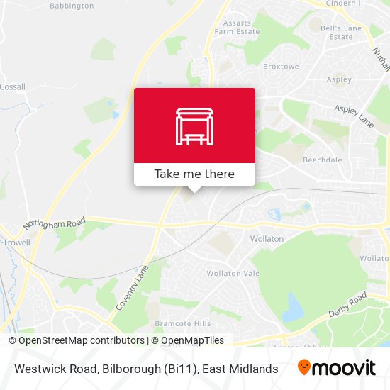 Westwick Road, Bilborough (Bi11) map