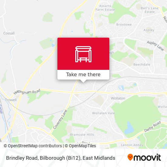 Brindley Road, Bilborough (Bi12) map