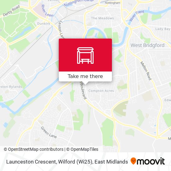 Launceston Crescent, Wilford (Wi25) map