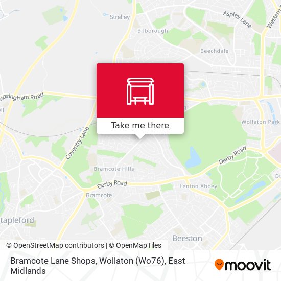 Bramcote Lane Shops, Wollaton (Wo76) map